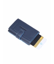 PIQUADRO ATLAS Portcard automat din metal și piele albastru - Portofele bărbați - 2