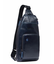 PIQUADRO BLUE SQUARE Rucsac de umăr din piele cu suport mini pentru tabletă albastru - Genți de umăr bărbați - 2