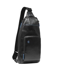 PIQUADRO BLUE SQUARE Rucsac de umăr din piele cu suport mini pentru tabletă negru - Genți de umăr bărbați - 2