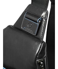 PIQUADRO BLUE SQUARE Rucsac de umăr din piele cu suport mini pentru tabletă negru - Genți de umăr bărbați - 5