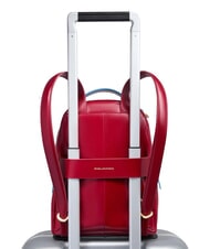 PIQUADRO BLUE SQUARE Rucsac din piele RED - Genți femei - 4