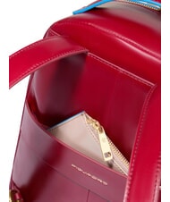 PIQUADRO BLUE SQUARE Rucsac din piele RED - Genți femei - 5