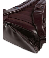 PIQUADRO BLUE SQUARE  Rucsac pentru laptop din piele de 15,6". MAHOGANY - Rucsacuri pentru laptop - 4