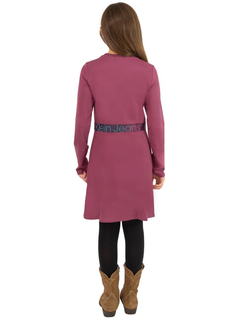 CK KIDS Rochie cu m&acirc;necă lungă și logo elastic nemuritoare - Rochițe pentru fetițe