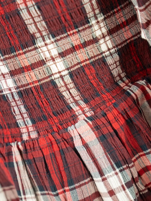 TH KIDS Rochie cu mânecă lungă în carouri pentru fete verificare multiplă - Rochițe pentru fetițe