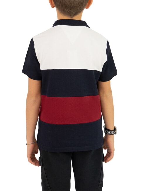 TH KIDS Tricou polo cu m&acirc;necă scurtă pentru copii roșu / alb / albastru - Tricou copil