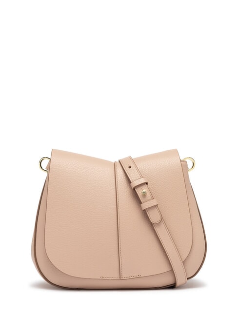 HELENA ROUND Geantă din piele cu curea dublă de umăr sare roz - Genți femei