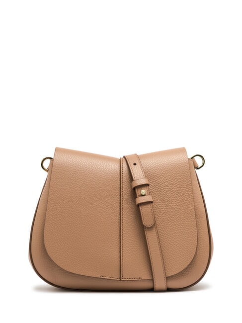 HELENA ROUND Geantă din piele cu curea dublă de umăr lut - Genți femei