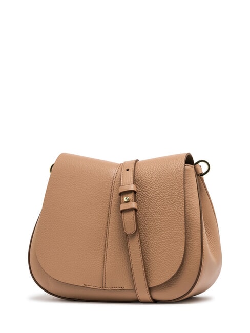 HELENA ROUND Geantă din piele cu curea dublă de umăr lut - Genți femei
