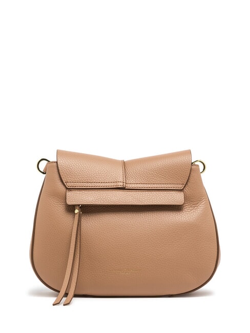 HELENA ROUND Geantă din piele cu curea dublă de umăr lut - Genți femei