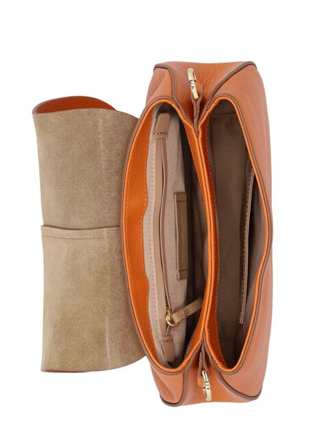 HELENA ROUND Geantă din piele cu curea dublă de umăr condiment - Genți femei