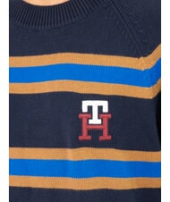 TOMMY HILFIGER TH Pulover din bumbac cu guler rotund și broderie cu logo cer deșertic/ultra albastru - Pulovere pentru bărbați - 3