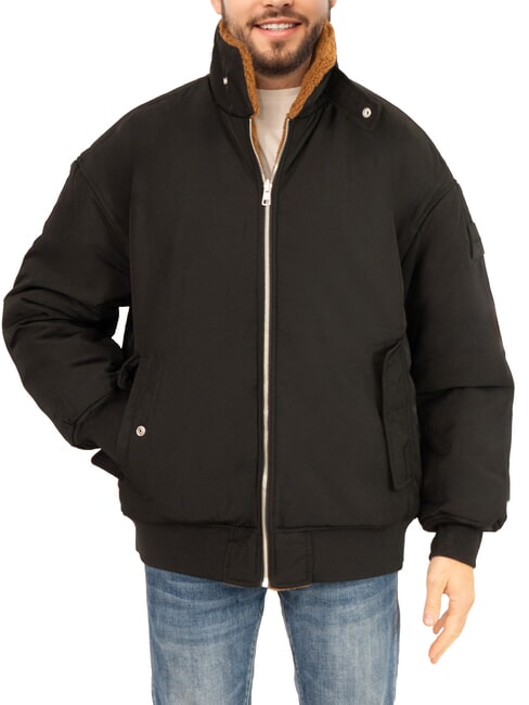 CK JEANS Jachetă bomber cu două fețe ck negru - Geci de bărbați