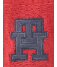 TOMMY HILFIGER TH Pulover cu guler rotund din bumbac și logo mongramă roșu/cer deșert - Pulovere pentru bărbați - 3
