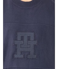 TOMMY HILFIGER TH Pulover cu guler rotund din bumbac și logo cer deșertic/monogramă cer deșertic - Pulovere pentru bărbați - 3
