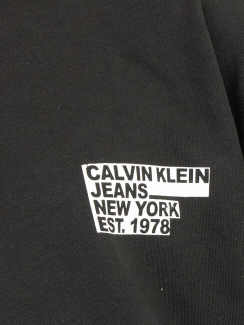 CK JEANS Hanorac cu guler rotund, imprimeu maxi și croială lejeră ck negru - hanorace