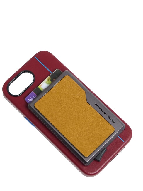 BLACK SQUARE Portcard din piele și aluminiu galben - Portofele bărbați