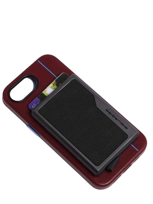 BLACK SQUARE Portcard din piele și aluminiu negru - Portofele bărbați