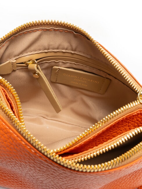 FRIDA Geanta de umar din piele cu fermoar dublu coral - Genți femei