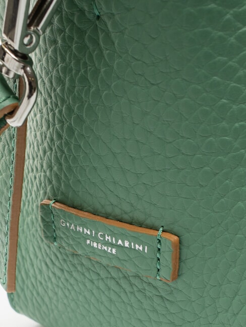 PENELOPE Geanta de umar din piele cu curea de umar nisip-mentă - Genți femei