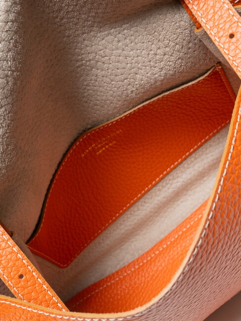 NICOLE Geantă de umăr din piele coral - Genți femei