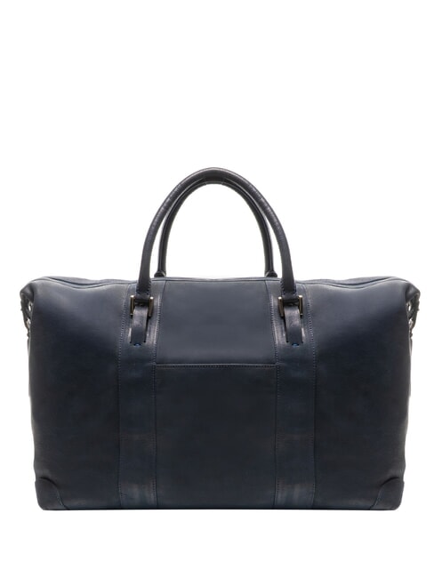 CAMPIONARIO - SARTORIA 2 Geantă mare de voiaj din piele cu curea de umăr albastru/pitti - Genți de voiaj