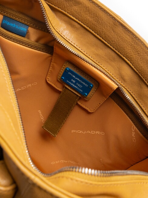 CAMPIONARIO - RONNIE Suport PC din piele Bora galben - Genți femei