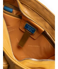 PIQUADRO CAMPIONARIO - RONNIE Suport PC din piele Bora galben - Genți femei - 5