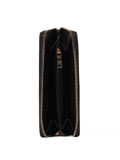 LOVE EMBOSSED Portofel mare cu fermoar negru - Portofele femei