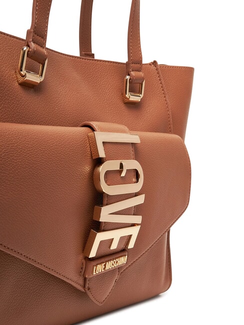 LOVEBUG Geantă de cumpărături de umăr cu buzunar cămilă - Genți femei