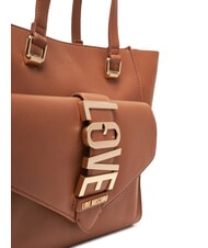 LOVE MOSCHINO LOVEBUG Geantă de cumpărături de umăr cu buzunar cămilă - Genți femei - 4