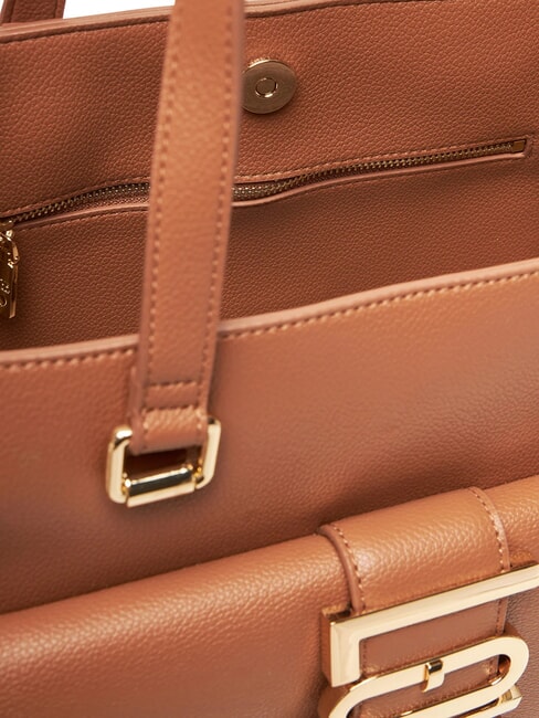 LOVEBUG Geantă de cumpărături de umăr cu buzunar cămilă - Genți femei