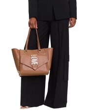 LOVE MOSCHINO LOVEBUG Geantă de cumpărături de umăr cu buzunar cămilă - Genți femei - 6