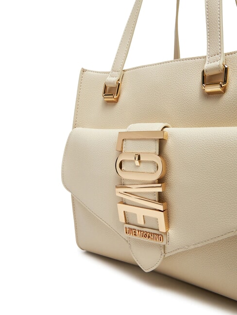 LOVEBUG Geantă de cumpărături de umăr cu buzunar fildeş - Genți femei