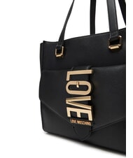 LOVE MOSCHINO LOVEBUG Geantă de cumpărături de umăr cu buzunar negru - Genți femei - 3