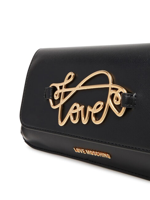 SCRIPT Geantă cu curea de umăr metalică negru - Genți femei