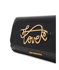 LOVE MOSCHINO SCRIPT Geantă cu curea de umăr metalică negru - Genți femei - 4