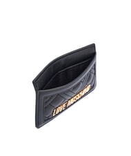 LOVE MOSCHINO QUILTED Suport plat matlasat pentru carduri negru - Portofele femei - 3