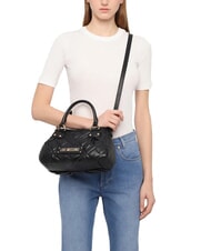 LOVE MOSCHINO QUILTED Geantă de mână cu curea de umăr negru - Genți femei - 5