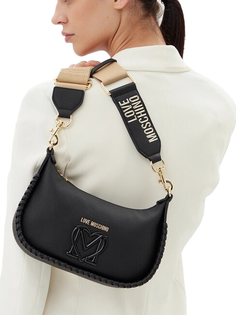 BRAIDED Geantă de umăr negru - Genți femei