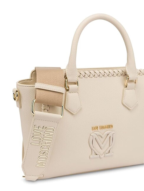 BRAIDED Geantă de mână cu curea de umăr fildeş - Genți femei