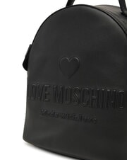 LOVE MOSCHINO LOVE EMBOSSED Rucsac cu logo cusut negru - Genți femei - 4