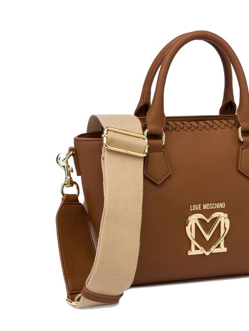 BRAIDED Geantă de mână cu curea de umăr cămilă - Genți femei