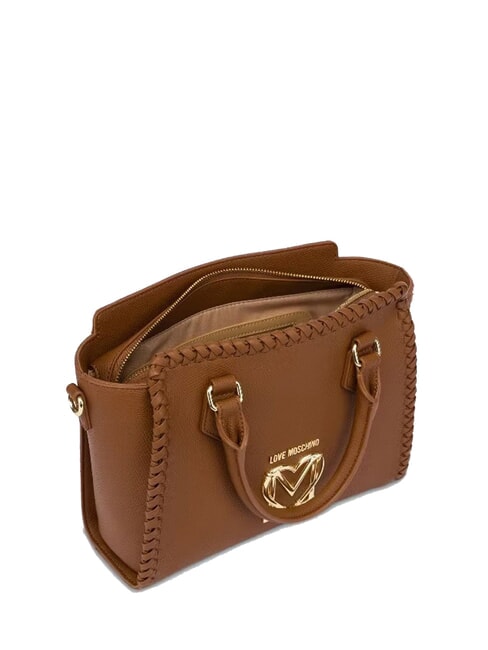 BRAIDED Geantă de mână cu curea de umăr cămilă - Genți femei