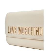 LOVE MOSCHINO LAMINATED BOLD LOVE Geantă de umăr cu clapă fildeş - Genți femei - 3