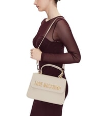 LOVE MOSCHINO BOLD LOVE Geantă de mână cu curea de umăr fildeş - Genți femei - 5