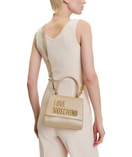 LOVE MOSCHINO BOLD LOVE Geantă tip servietă cu curea de umăr aur - Genți femei - 5
