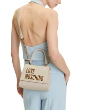LOVE MOSCHINO BOLD LOVE Geantă mini cu curea de umăr fildeş - Genți femei - 5