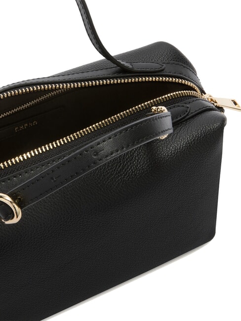 DOUBLE Geantă tip ghiozdan din piele cu curea de umăr negru - Genți femei