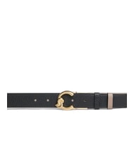 COCCINELLE C-ME BICOLOR  Curea reversibilă din piele negru/gri deschis - Curele - 2